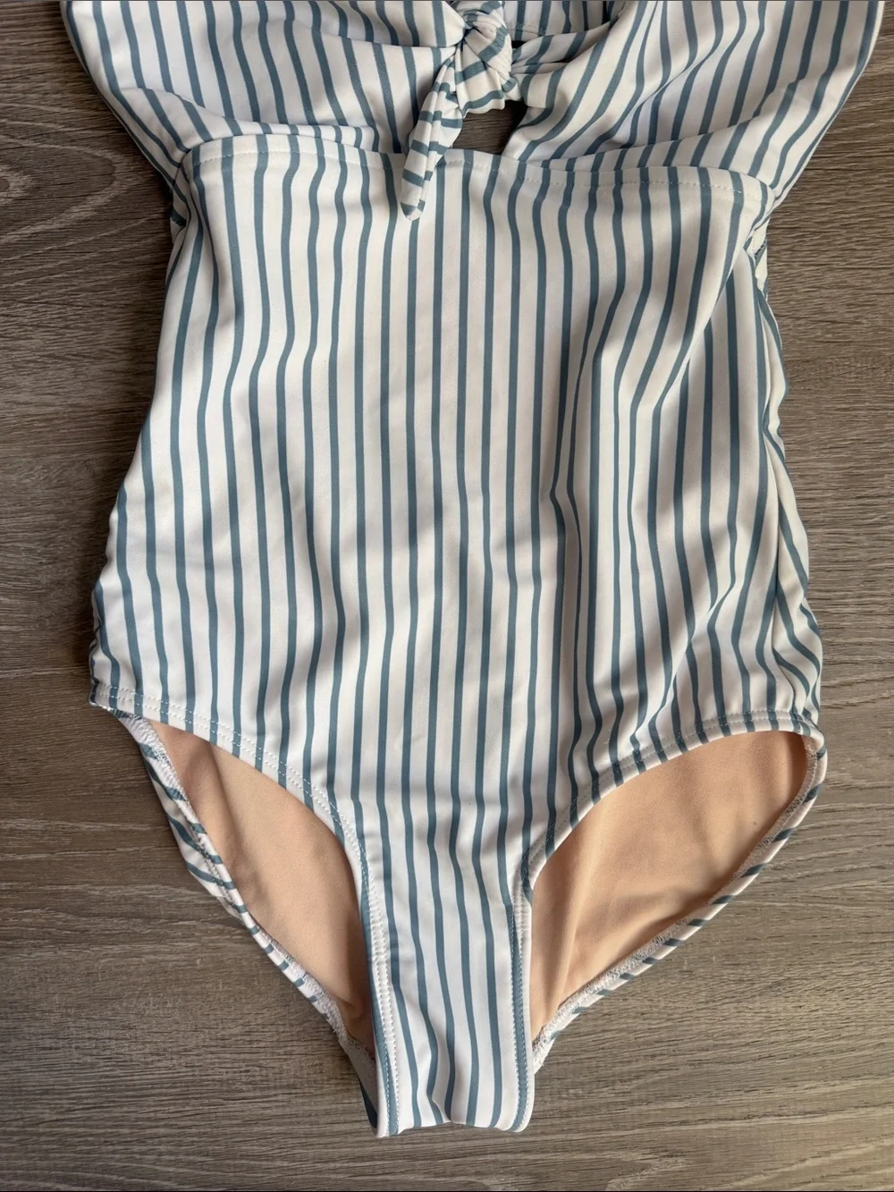 Albion Blue & White Striped Cutout One-Piece Swimsuit XXS